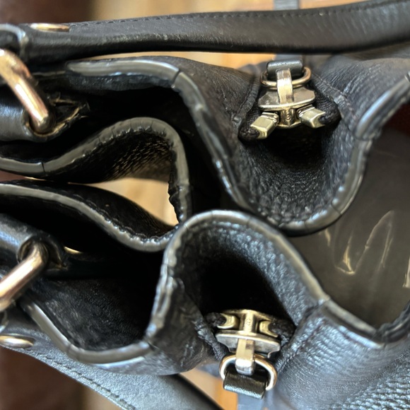 BURBERRY Maidstone Medium Leather and House Check Canvas Tote/Shoulder Bag - Picture 13 of 14